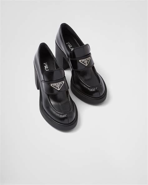 prada loafers for sale|Prada high heel loafers.